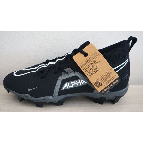 Nike CV0584 Men's Sz 11.5W Black/White Alpha Menace 3 Shark Football Cleats - Picture 4 of 9